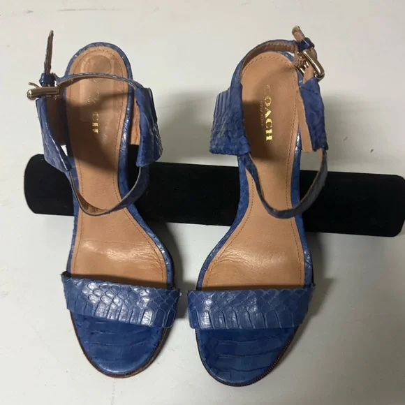 Women’s Coach lexey Blue cobalt Leather Sandals. - Picture 1 of 15